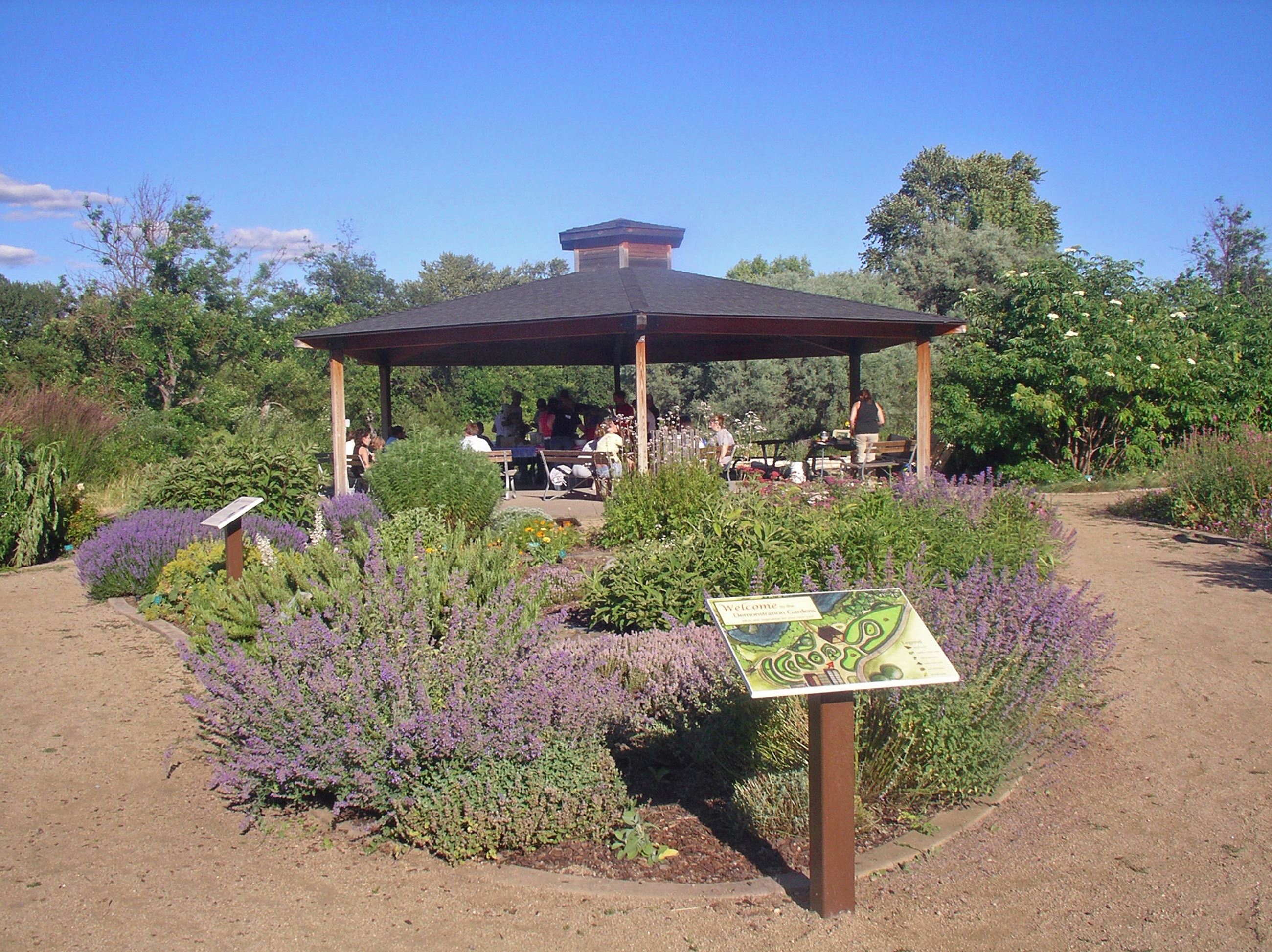 pavilion and herb garden