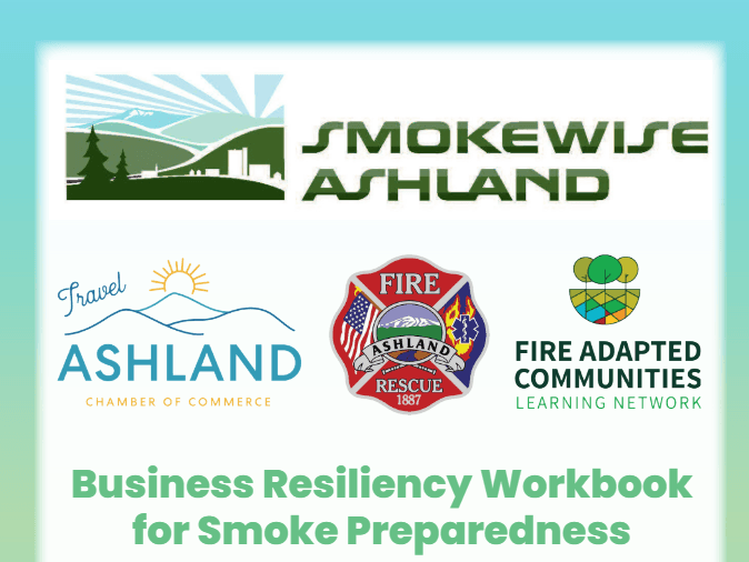 logos for smokewise ashland, city of ashland, ashland chamber of commerce 
