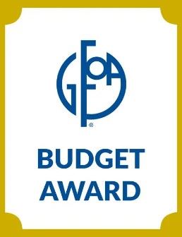 Budget Award poster from the Government Finance Officers Association 