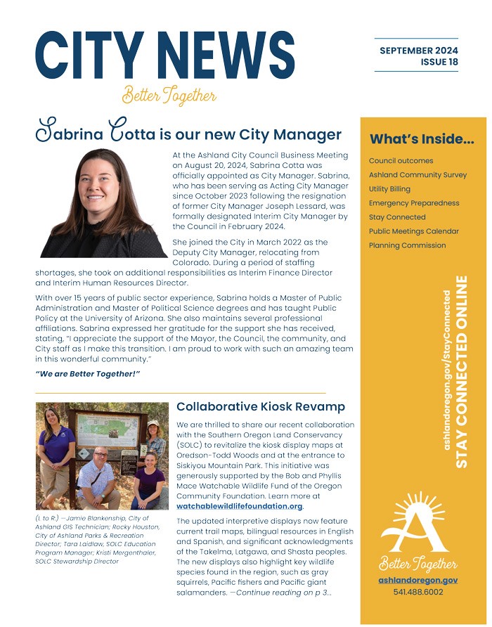 Cover of the September 2024 City Newsletter 