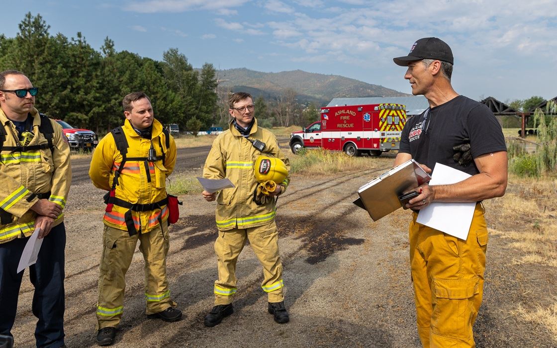 Emergency Management Coordinator Kelly Burns far right, photo courtesy Bob Palermini, Ashland.news
