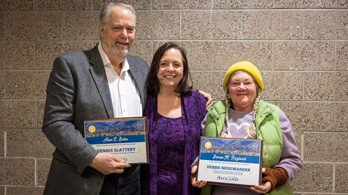 Recipients Dennis Slattery & Debbie Neisewander with Tonya Graham - By Bob Palermini of Ashland.news