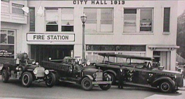 Ashland Fire & Rescue's first fire engines at the old station at Ashland city hall