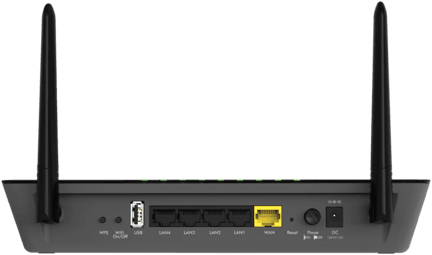 An image depicting the back of a Netgear wireless router. 