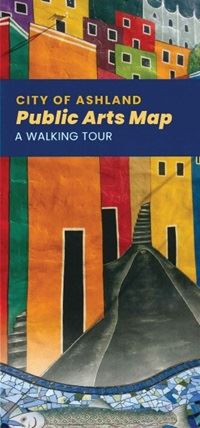 Public Arts Map brochure cover for a walking art tour of Ashland