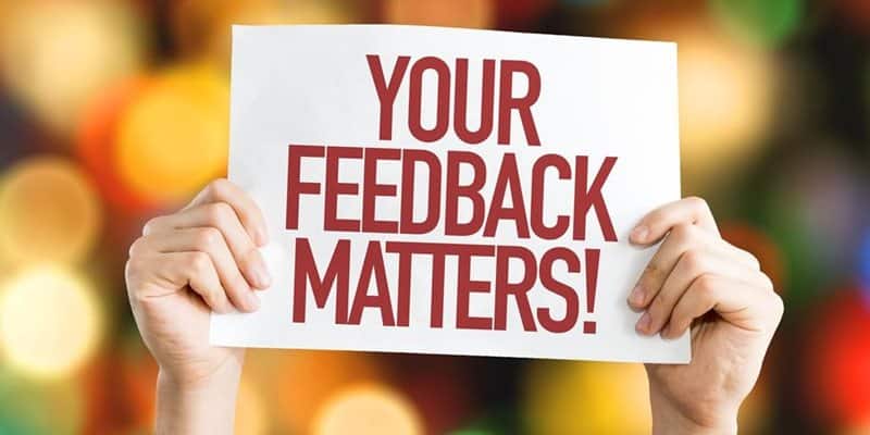 We value your feedback sign 