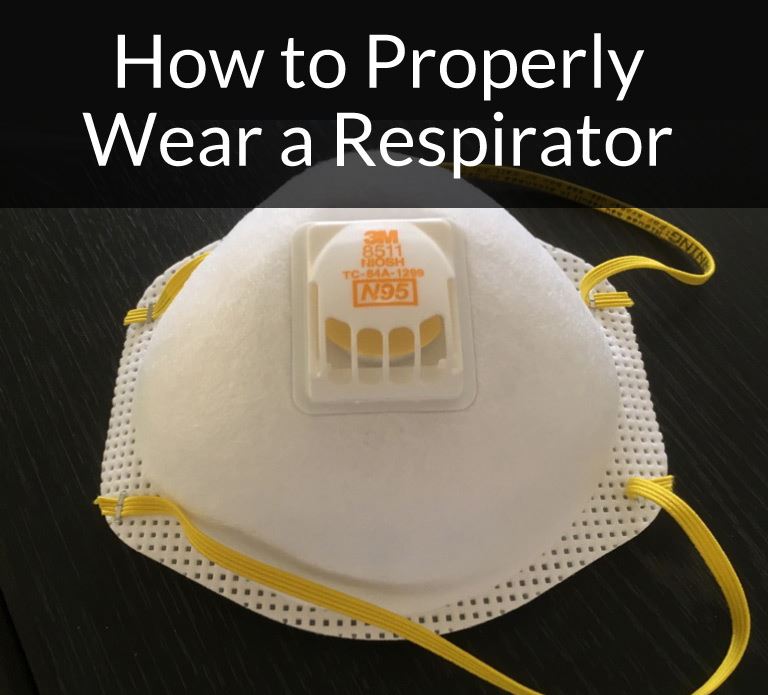 Image of a respirator that links to how to wear a respirator mask. 