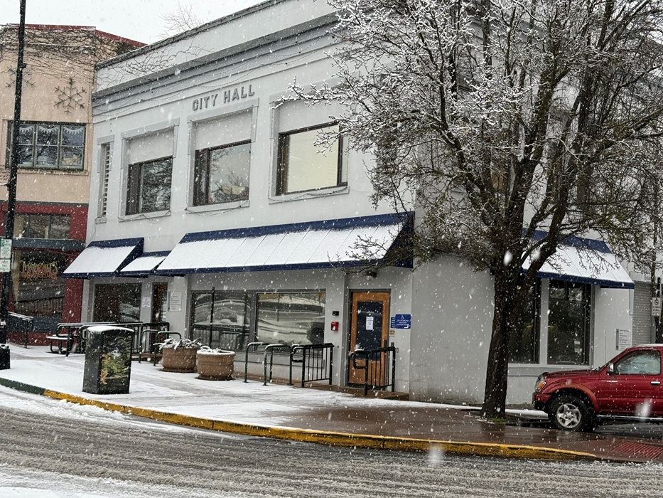 City Hall in the snow