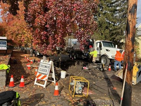 Waterline leak on B Street 